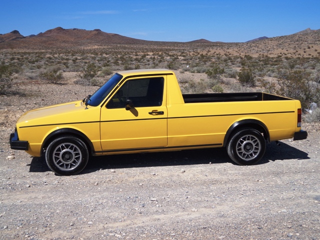 Yellow VW Rabbit Pickup (Caddy)